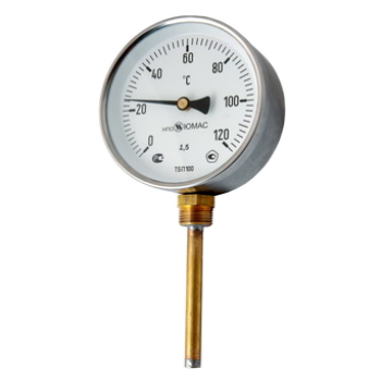 Термометр биметаллический радиальный ТБП160 -50…+50/ -30…+50/ -20…+60; 0...60 / 100 / 120 / 160 / 200 / 250 / 300С, L штуцера 50/ 100/ 160 мм, резьба на штуцере, без гильзы