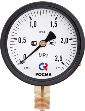 ТМ-510, IP54, 0...1,6...100 МПа, манометр с повышенной пылевлагозащитой