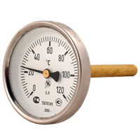 Термометры биметаллические ТБП63/ 100/ 160, диапазоны в пределах от -50 до +500С, длина щупа до 800 мм, щуп - латунь, гильза латунь в комплекте. Покупай выгодно!